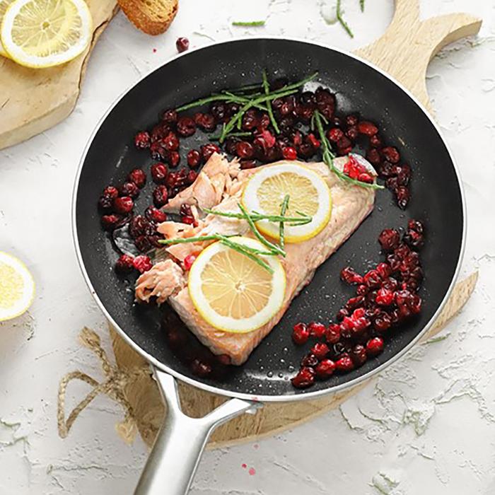 Oven-Baked Salmon with Cranberries, Samphire & Lemon